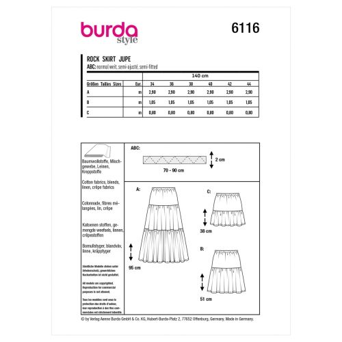 BURDA - 6116 JUPES POUR FEMMES