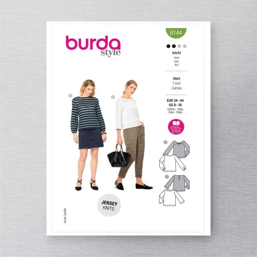 BURDA - 6144 T-SHIRTS POUR FEMMES