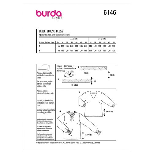 BURDA - 6146 BLOUSES POUR FEMMES