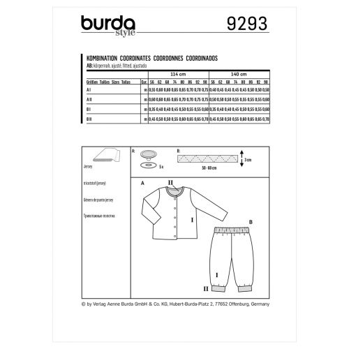 BURDA - 9293 COORDONNÉS POUR ENFANT
