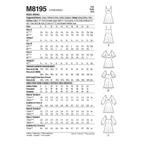 MCCALLS - M8195 ROBES POUR FEMMES - 6-14