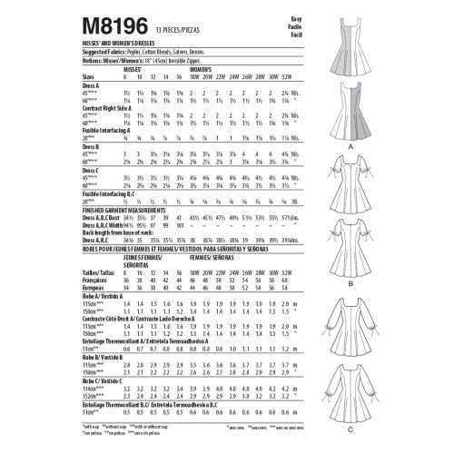 MCCALLS - M8196 ROBES POUR FEMMES