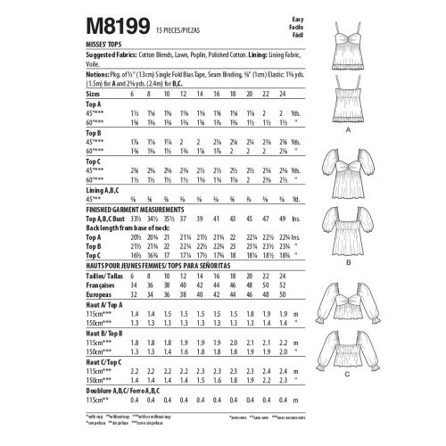 MCCALLS - M8199 HAUTS POUR FEMMES