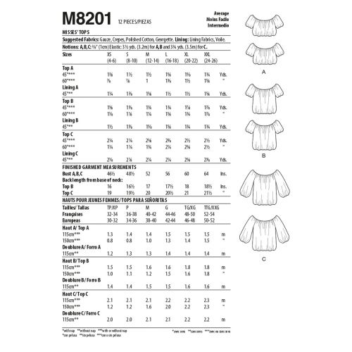 MCCALLS - M8201 HAUTS POUR FEMMES - G-TTG
