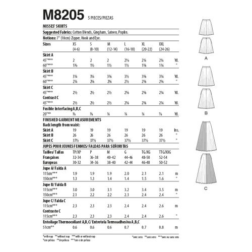 MCCALLS - M8205 JUPES POUR FEMMES - G-TTG