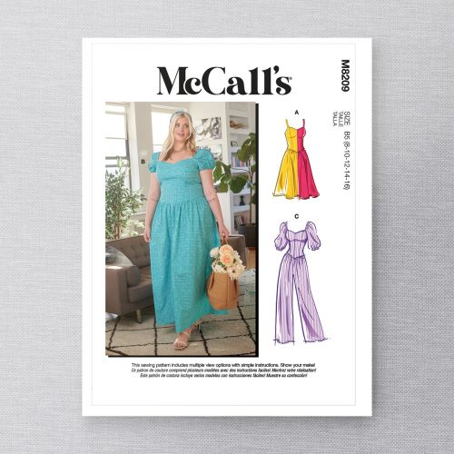 MCCALLS - M8209 COMBINAISON ET ROBES POUR FEMMES