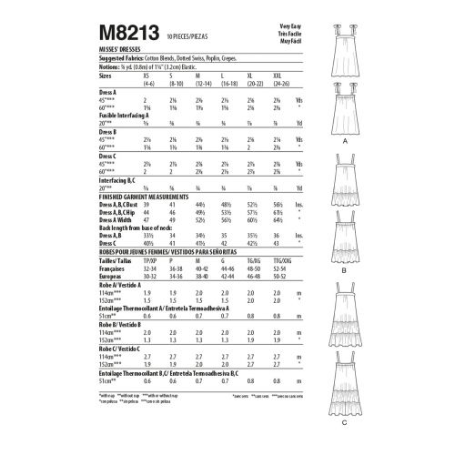 MCCALLS - M8213 ROBES POUR FEMMES - G-TTG