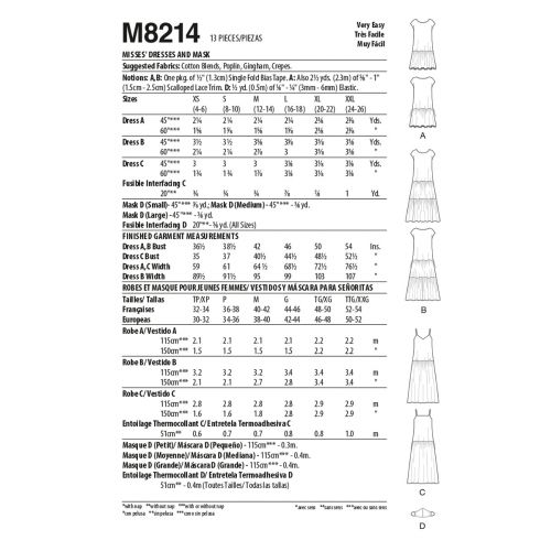 MCCALLS - M8214 ROBES POUR FEMMES - G-TTG