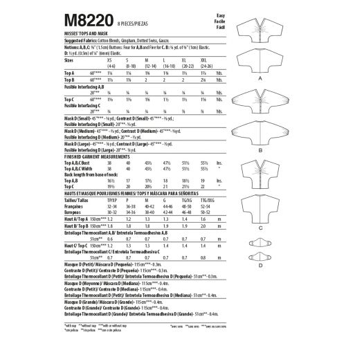 MCCALLS - M8220 HAUTS POUR FEMMES