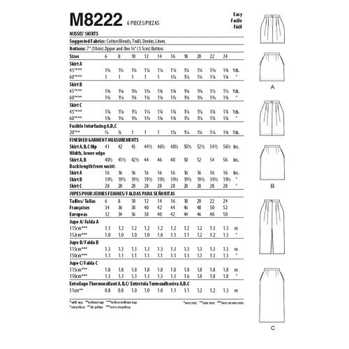 MCCALLS - M8222 JUPES POUR FEMMES