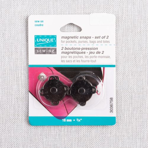 BOUTON PRESSION MAGNÉTIQUE 18MM UNIQUE GRIS ACIER - 2PAIRES