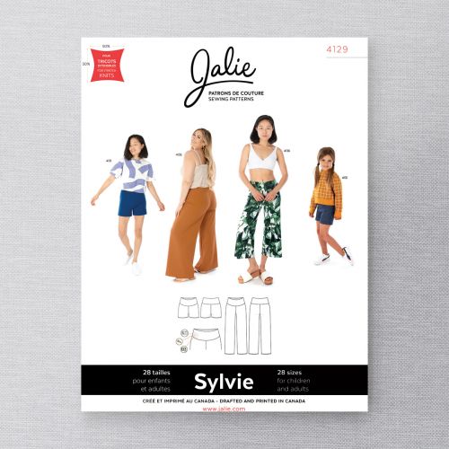 JALIE 4129 - PANTALON JAMBE LARGE ET SHORT EN TRICOT SYLVIE