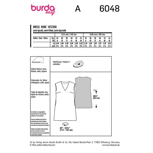 BURDA - 6048 ROBE COL V