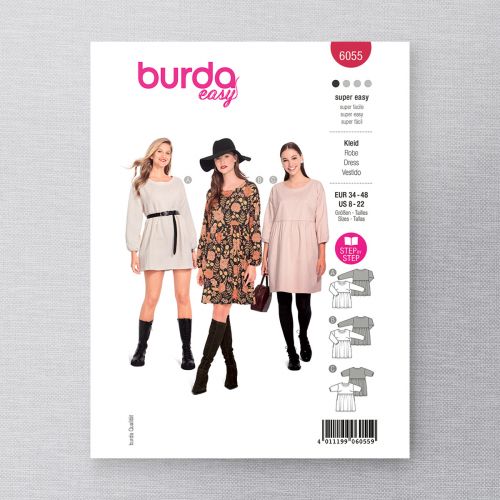 BURDA - 6055 ROBE AVEC FRONCES