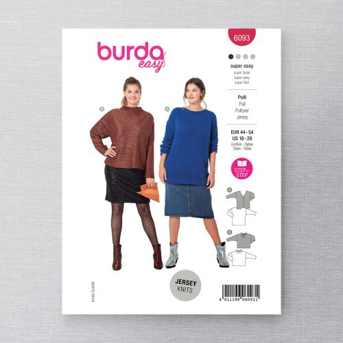 BURDA - 6093 CHANDAIL ET CARDIGAN - TAILLE PLUS