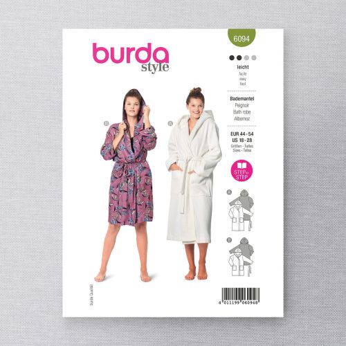 BURDA - 6094 PEIGNOIR AVEC CAPUCHON