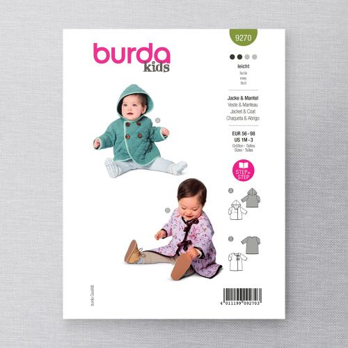 BURDA - 9270 VESTE ET MANTEAU POUR BÉBÉ