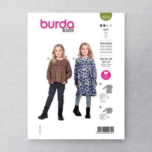 BURDA - 9274 ROBE ET BLOUSE POUR FILLETTES