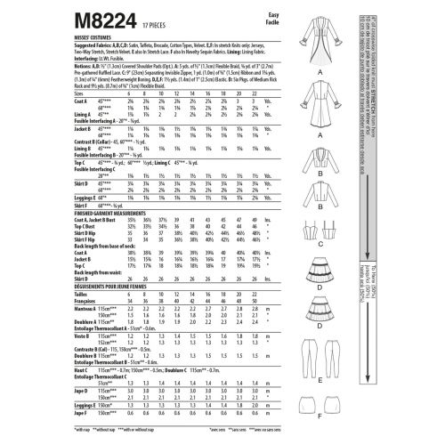 MCCALLS - M8224 DÉGUISEMENT POUR FEMMES - 6-14