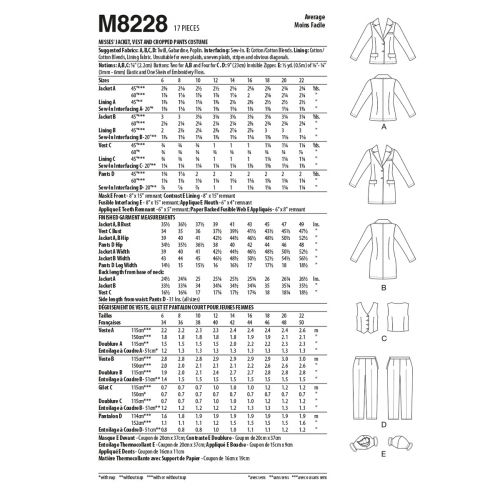 MCCALLS - M8228 DÉGUISEMENT POUR FEMMES - 6-14