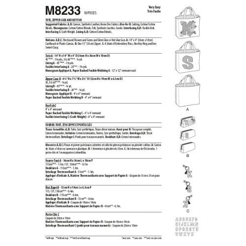 MCCALLS - M8233 FOURRE-TOUT, ÉTUI ZIPPÉ ET PORTE-CLÉS