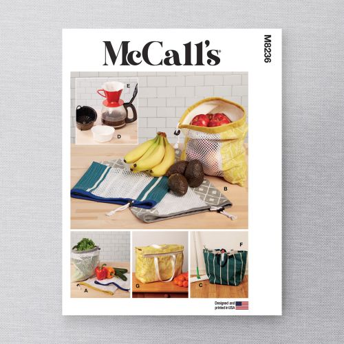 MCCALLS - M8236 SAC À FRUITS & LÉGUMES, FILTRE À CAFÉ ET SAC DE COURSES