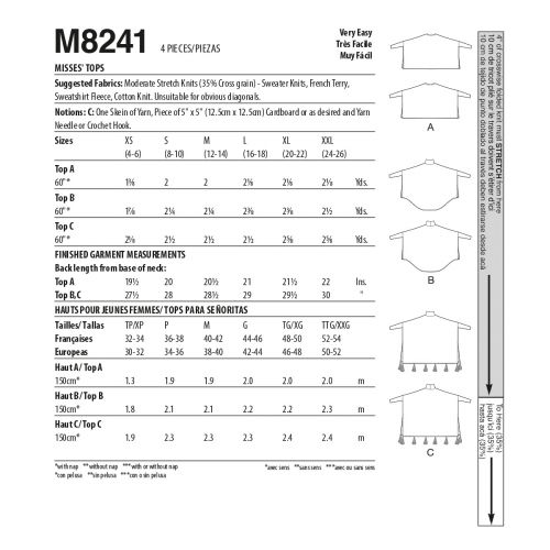 MCCALLS - M8241 PONCHOS POUR FEMMES - TP-TTG