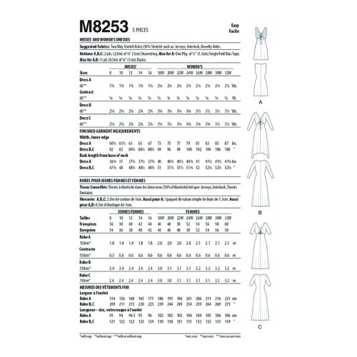 MCCALLS - M8253 ROBES POUR FEMMES - 18W-24W