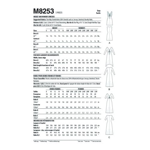 MCCALLS - M8253 ROBES POUR FEMMES