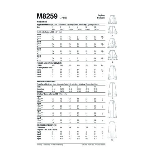 MCCALLS - M8259 JUPES POUR FEMMES - G-TTG