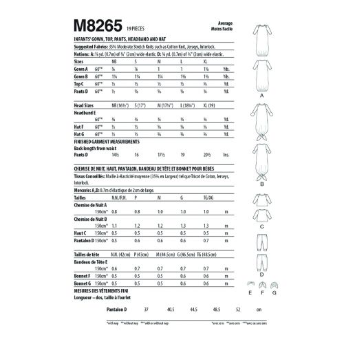 MCCALLS - M8265 ENSEMBLE COORDONNÉ POUR BÉBÉS - NN-TG