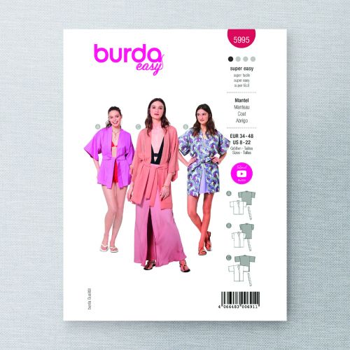 BURDA - 5995 VESTES AMPLES POUR FEMMES