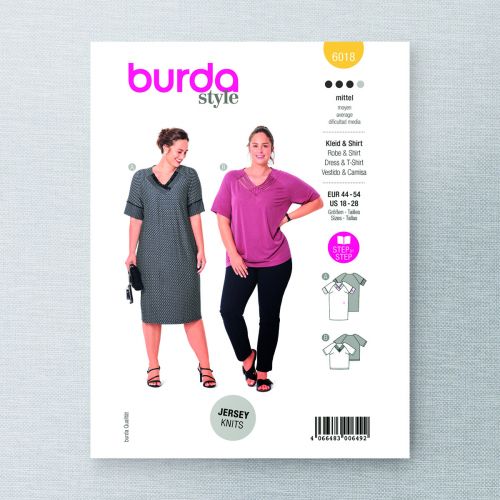 BURDA - 6018 ROBE ET T-SHIRT SEMI-AJUSTÉS