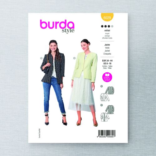 BURDA - 6029 VESTES AJUSTÉES POUR FEMMES