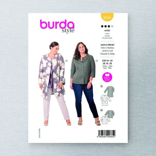 BURDA - 6034 VESTE ET MANTEAU POUR FEMMES