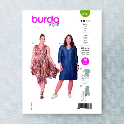 BURDA - 6036 ROBES SEMI-AJUSTÉES