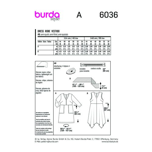 BURDA - 6036 ROBES SEMI-AJUSTÉES