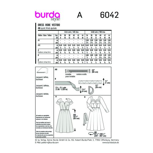 BURDA - 6042 ROBES ÉVASÉES