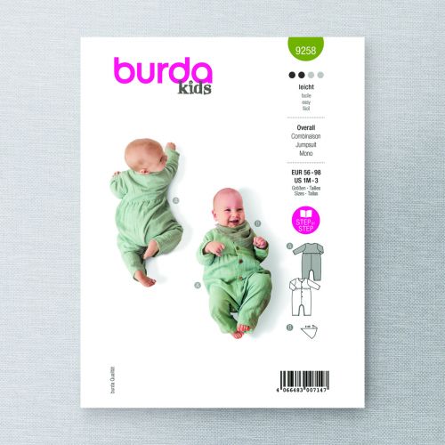 BURDA - 9258 COMBINAISON POUR BÉBÉ