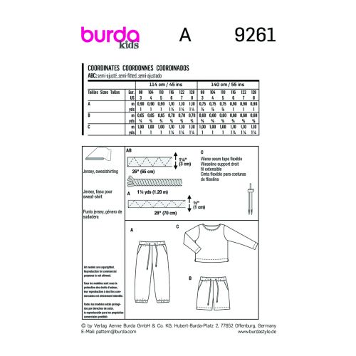 BURDA - 9261 COORDONNÉS POUR ENFANTS