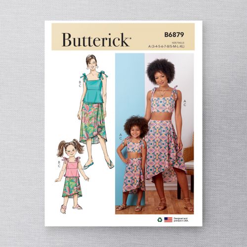 BUTTERICK - B6879 HAUTS ET JUPES POUR FEMMES/ENFANTS -TOUTES TAILLES