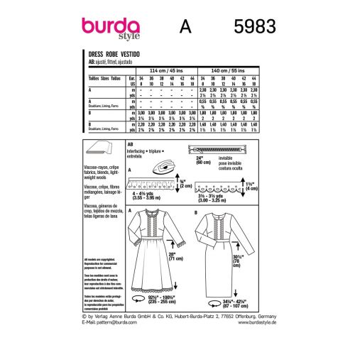 BURDA - 5983 - ROBE POUR FEMME