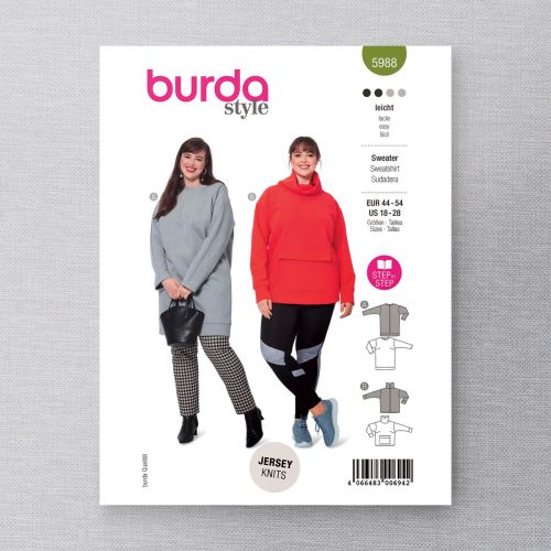 BURDA - 5988 - COTON OUATÉ POUR FEMME