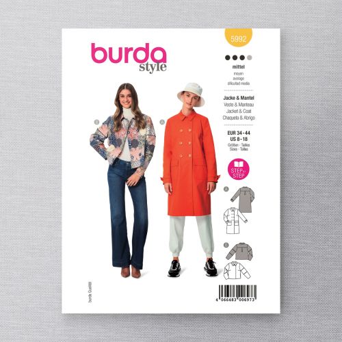 BURDA - 5992 - VESTE ET MANTEAU POUR FEMME