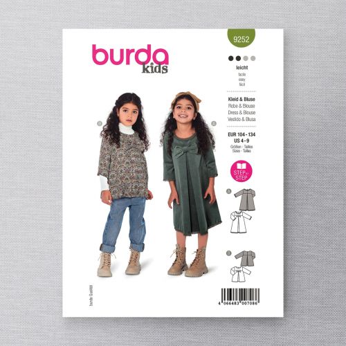 BURDA - 9252 - ROBE ET BLOUSE POUR FILLE