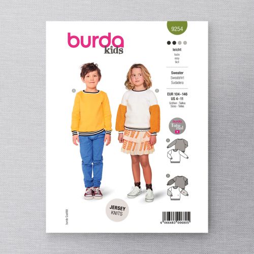 BURDA - 9254 - COTON OUATÉ POUR ENFANTS