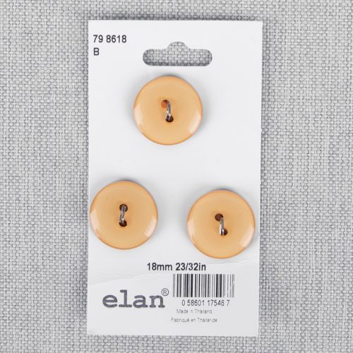 BOUTON ELAN 798618B - 18MM 2 TROUS ORANGE - ENS3