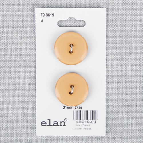 BOUTON ELAN 798619B - 21MM 2 TROUS ORANGE - ENS2