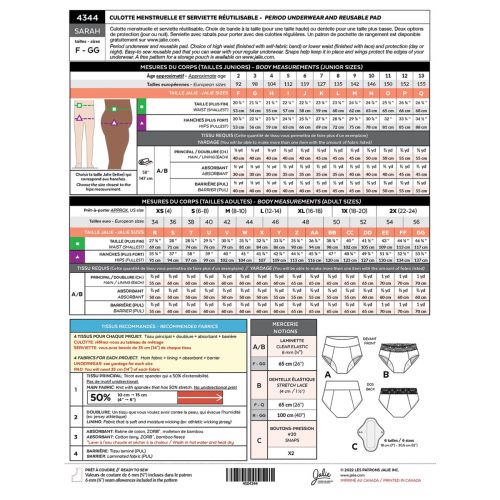 JALIE 4344 - CULOTTE MENSTRUELLE ET SERVIETTES RÉUTILISABLES SARAH