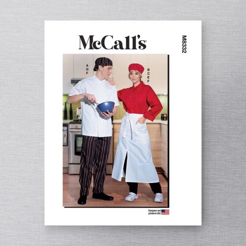 MCCALL'S - M8332 - VESTE DE CHEF, PANTALON, TABLIER ET CHAPEAU